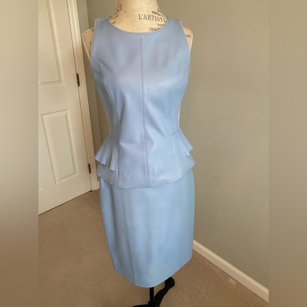 Genuine leather top and skirt from White house Black market size 6